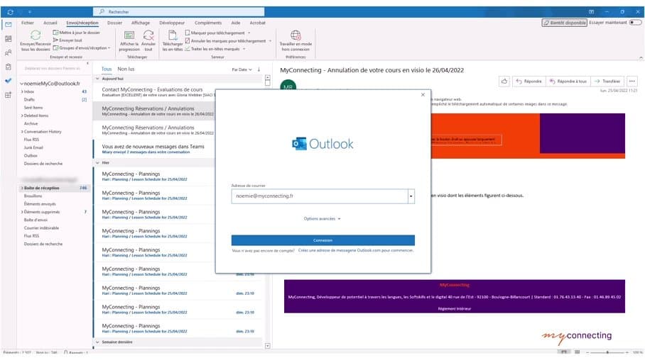 Capture d'écran — Série de 35 tutoriels interactifs Outlook